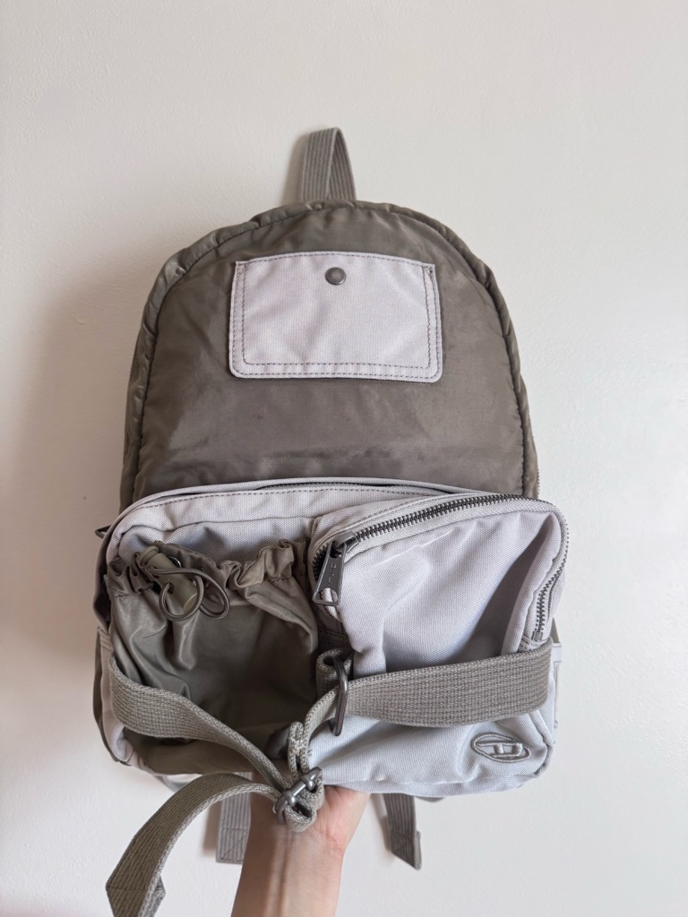 Vintage Diesel Khaki Green Utility Military Backpack
